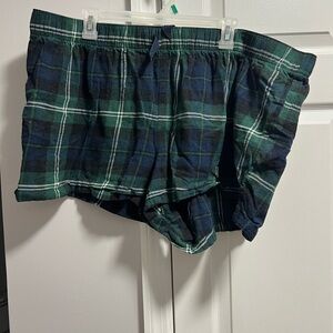 Old Navy Plaid Pajama Shorts - Green and Blue